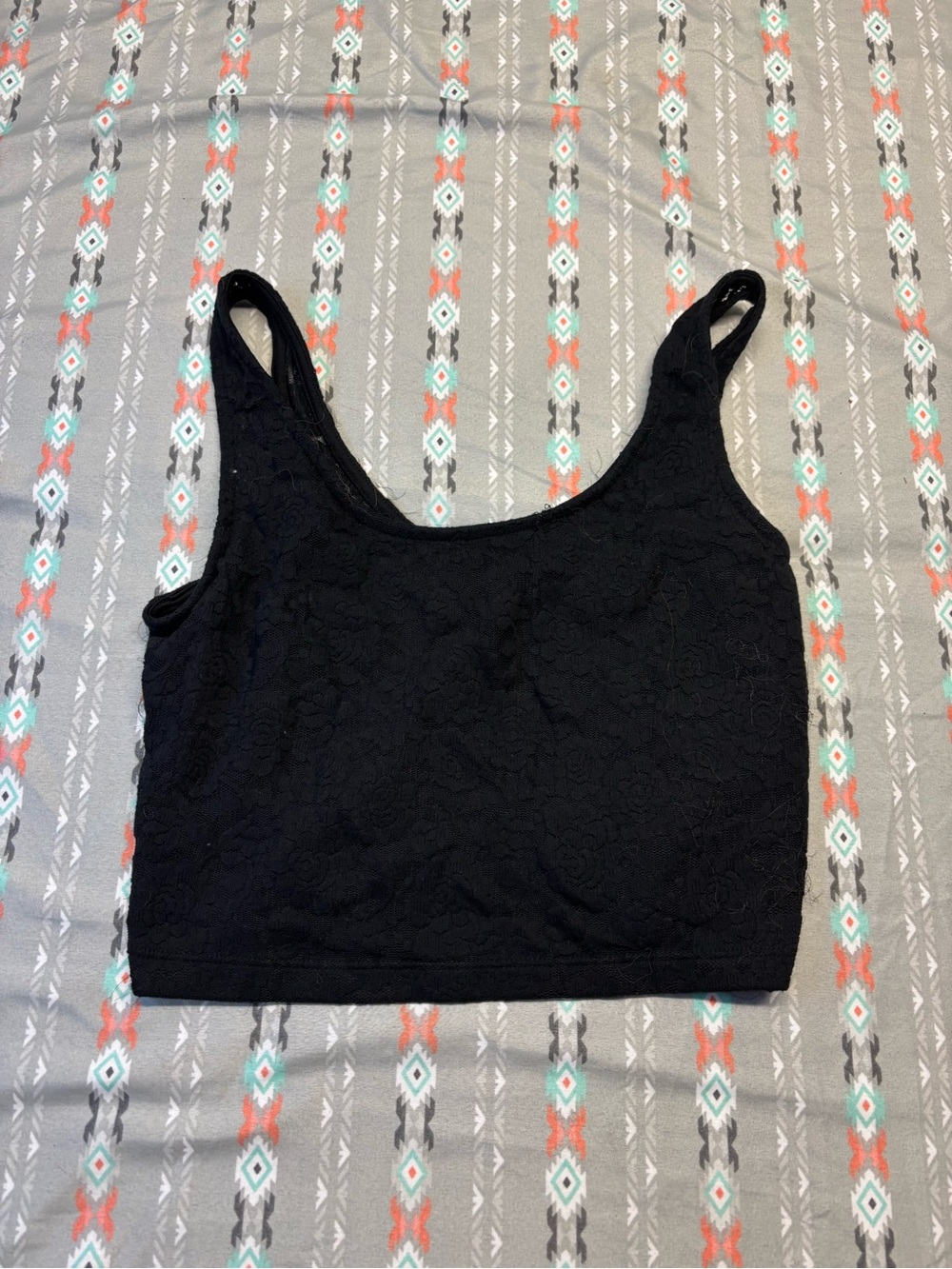 🍄Forever 21 Black Lace Crop Tank Top